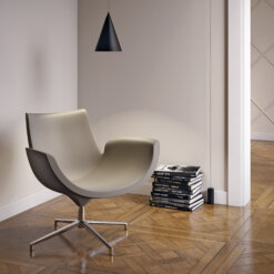 Beetle gestofferde fauteuil lage rug, stof beige eco leer Bureaustoel;en MKVB