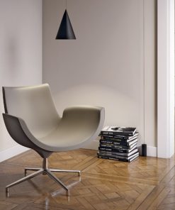 Beetle gestofferde fauteuil lage rug, stof beige eco leer Bureaustoel;en MKVB