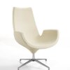 Beetle gestofferde fauteuil met hoge rug, stof wit. BUreaustoelen MKB