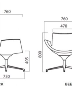 afmetingen Beetle. Bureaustoelen MKB