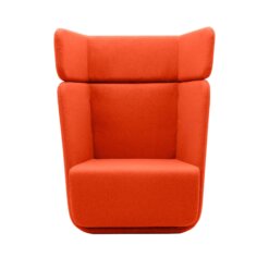 Basket Chair hoge rug, stofeur oranje. Bureaustoelen MKB
