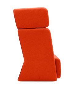Basket Chair hoge rug, stofkleur oranje.Bureaustoelen MKB