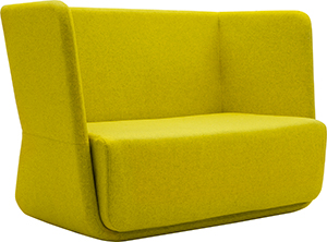Baket Sofa lage rug kleur geel. Bureaustoelen MKB