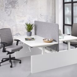 Max duo werkplek wang, wit frame, wit blad. Bureaustoelen MKB