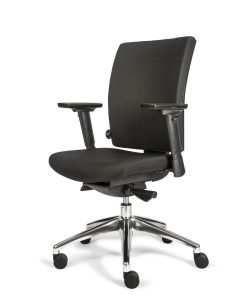 Ergo Comfort zwarte stof alu kruisvoet