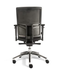 Ergo Comfort zwarte stof alu kruisvoet achterkant Bureaustoelen MKB