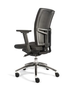 Ergo Comfort zwarte stof alu kruisvoet achterkant