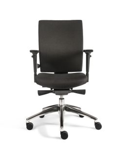 Ergo Comfort zwarte stof alu kruisvoet voorkant