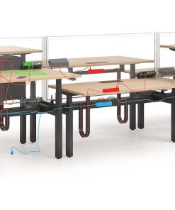 Duo zit sta bureau Motion white oak elektrificatie mogelijkheden