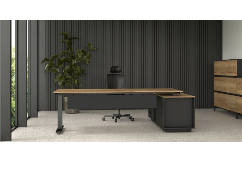 Cube executive zit-sta bureau met side board - Bureaustoelenmkb