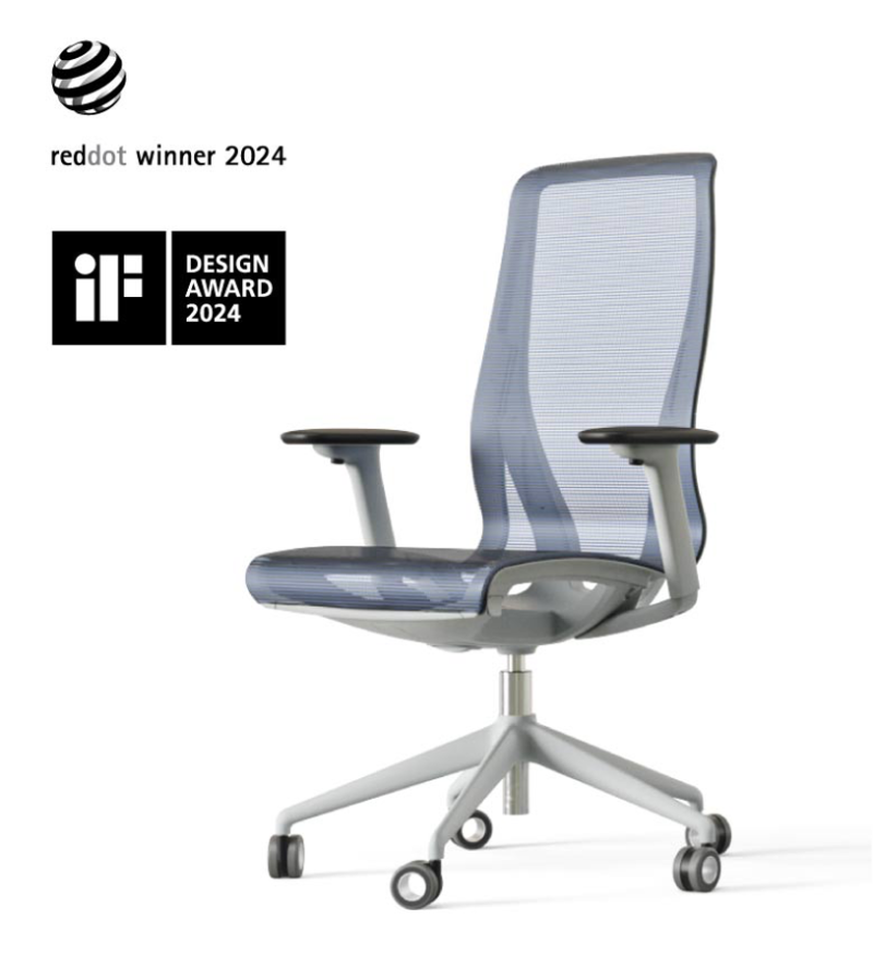 D-Chair, Narbutas, grijs frame mesh Stof