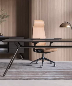 D-Chair Executive met grijze frame oranje mesh stof