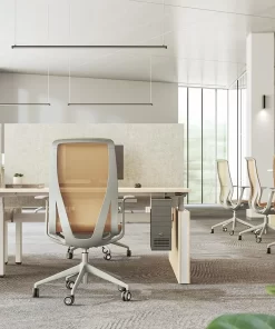 D-Chair Office mesh oranje met grijs frame