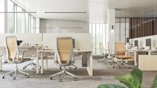 D-Chair Office mesh oranje met grijs frame