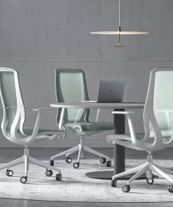 D-Chair Office mesh licht groen met grijs frame