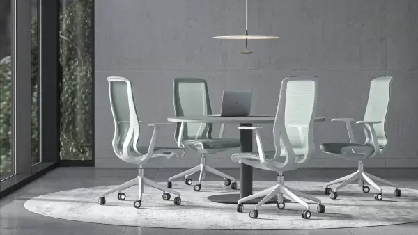 D-Chair Office mesh licht groen met grijs frame