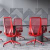 D-Chair Office Rode mesh stof en rood frame