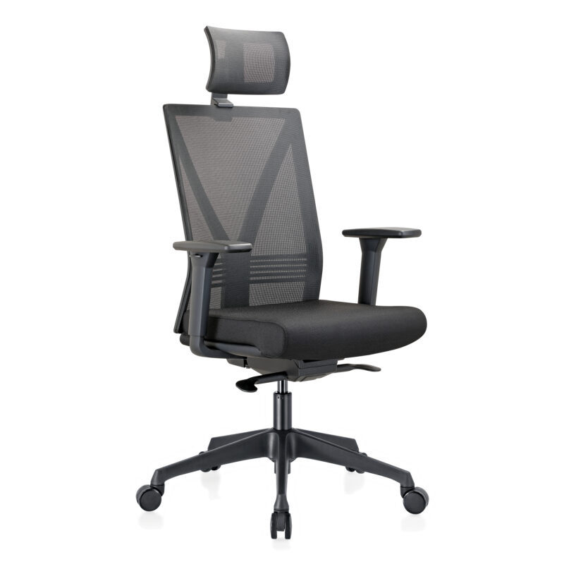 Bureaustoel ergo 640 voorkant met hoofdsteun