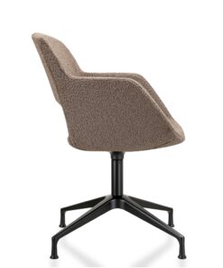 Vergaderstoel Visit 610T boucle beige zijkant