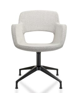 Vergaderstoel Visit 610T boucle wit voorkant